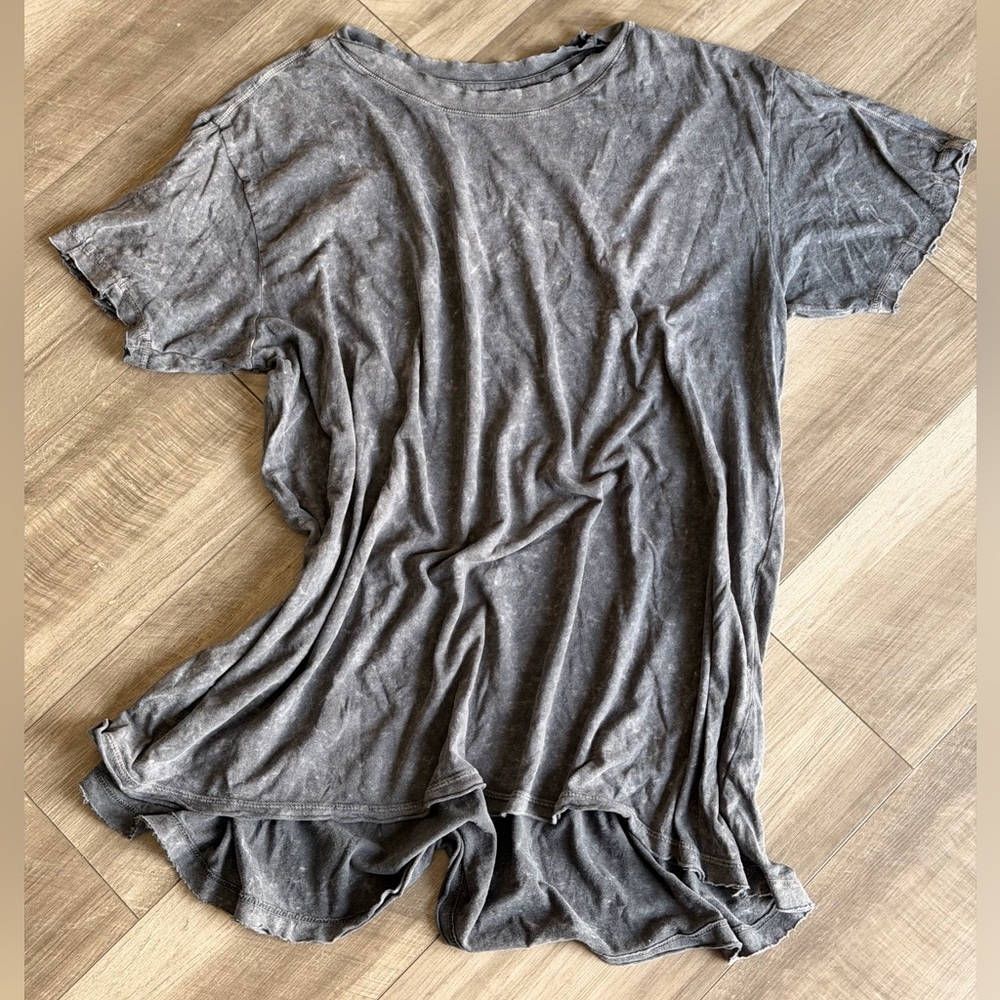 Free People Movement Oversized Mineral Wash Distressed T-shirt Dress